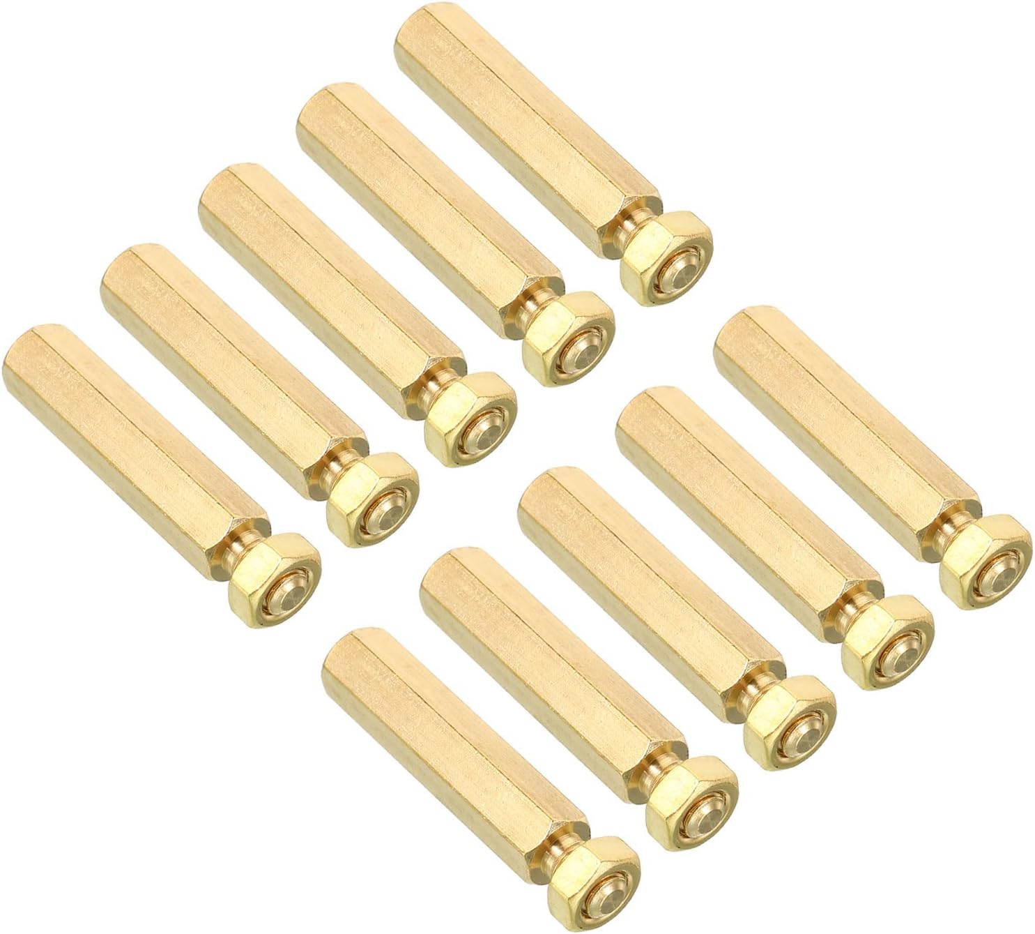 PATIKIL 30mm+6mm M5 Standoff Screws, 20 Pack Brass Hex PCB Standoffs