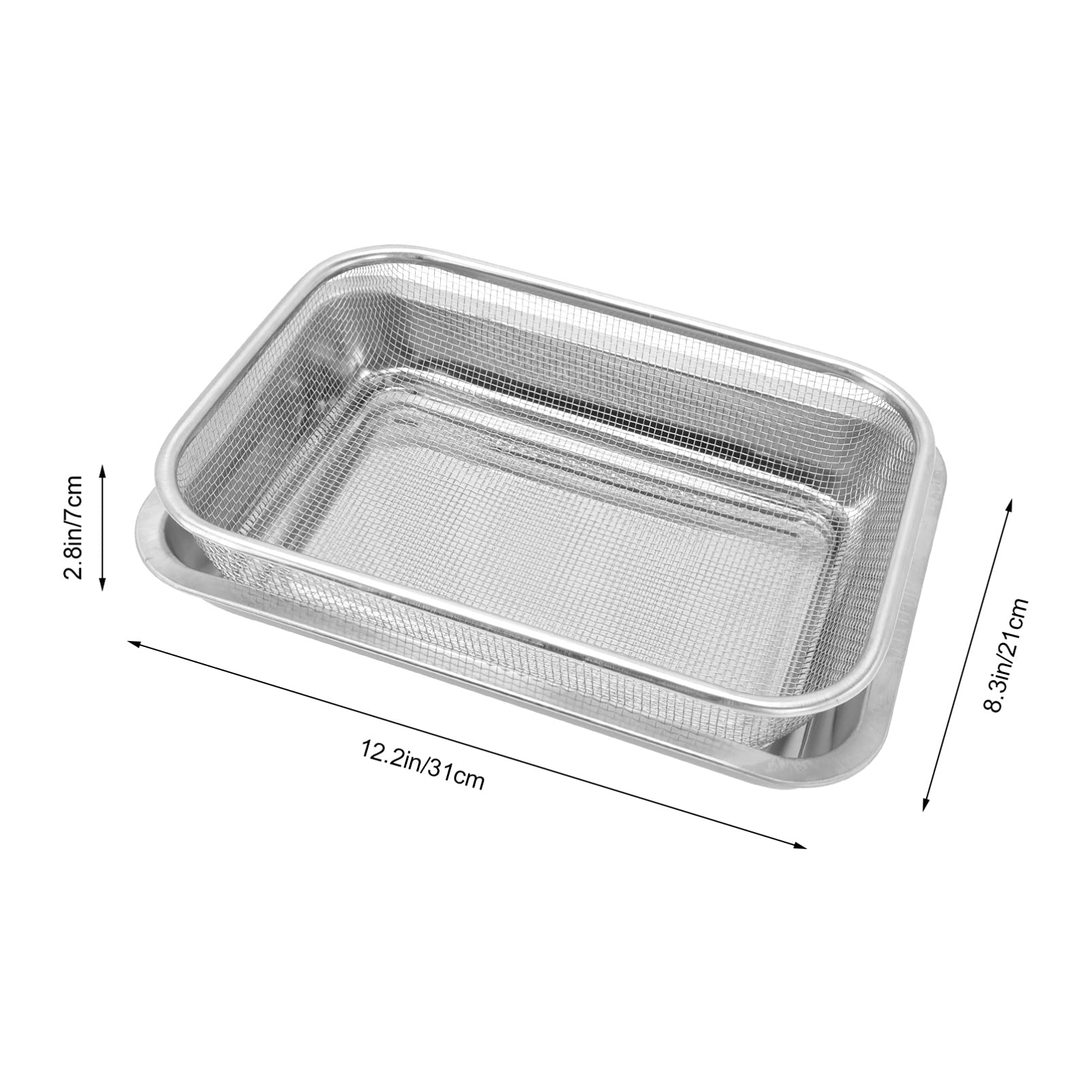 CONGARTENO 2sets Stainless Steel Baking Pan Cooling Rack Heavy Duty Oil Drain Tray for Cakes Bread and Fried Foods Easy to Clean and Kitchen Essential Random Style