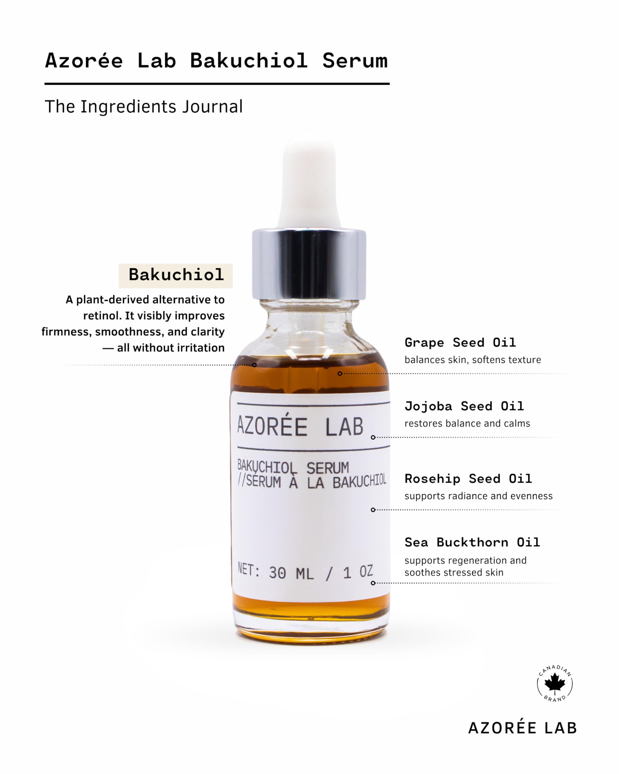 Bakuchiol Serum, 30ml – Nourishing Facial Oil with Rosehip & Sea