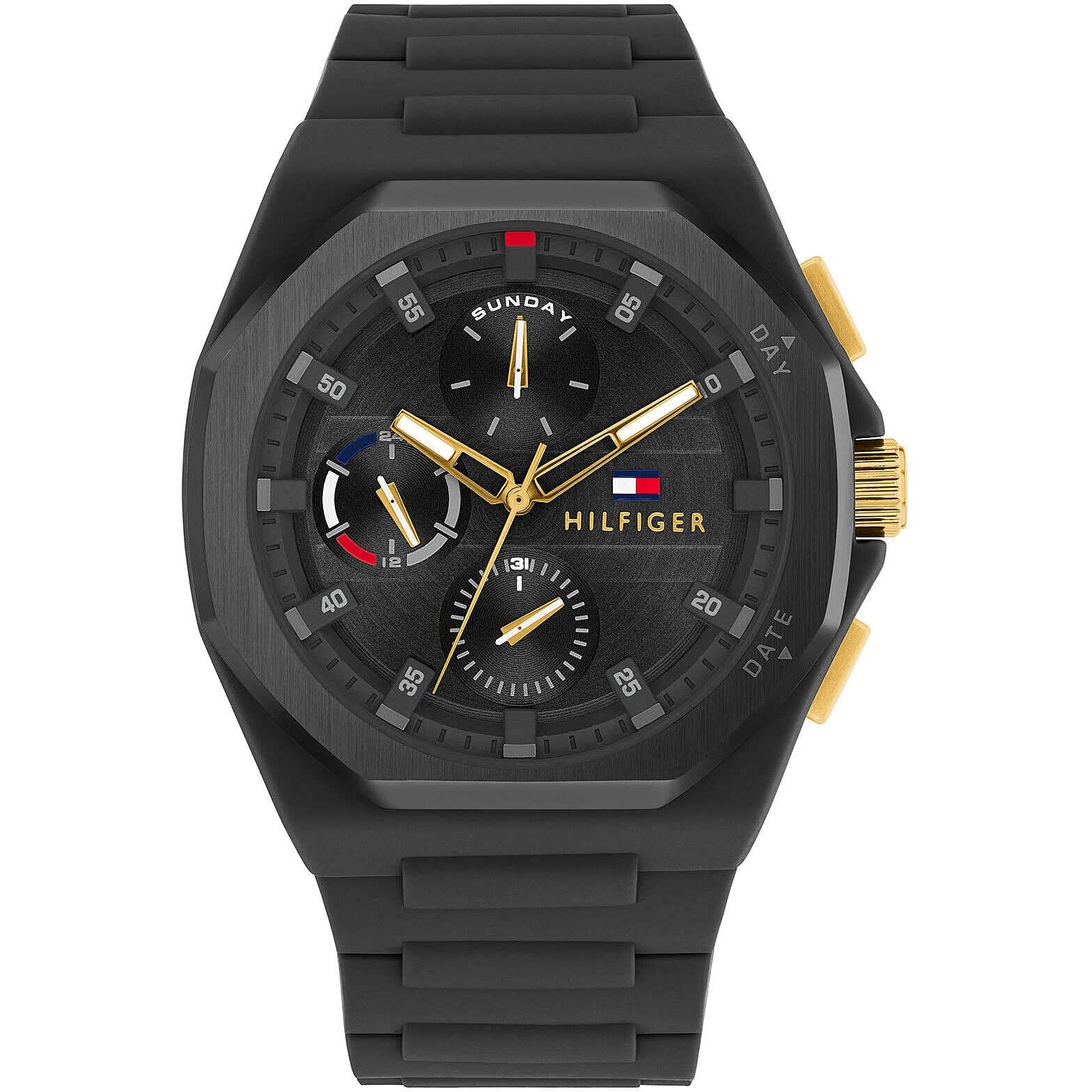 Tommy Hilfiger NEO MENS BLACK DIAL BLACK PLASTIC & GLASS FIBER & BLACK SILICONE Watch - 1792120