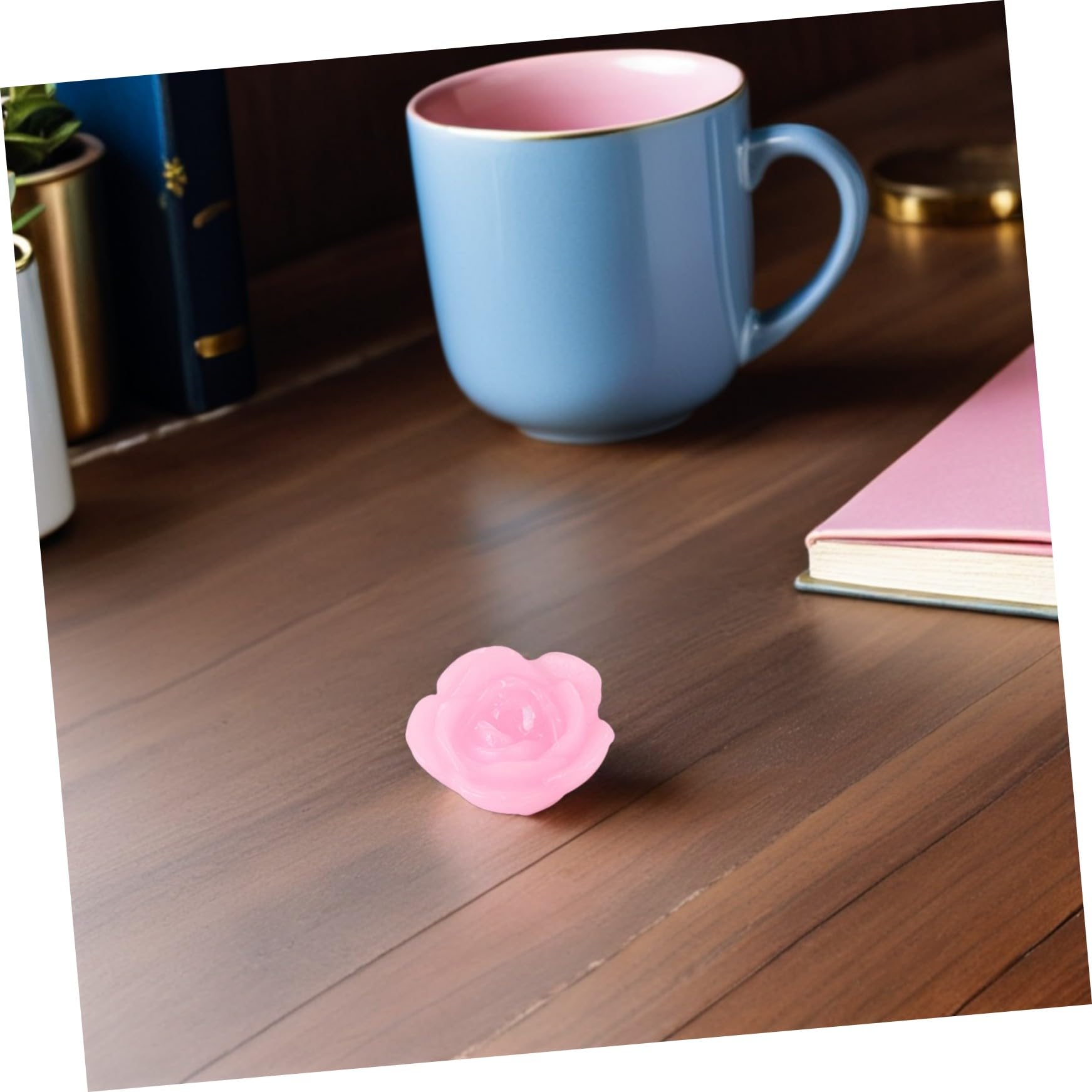 15piezas Velas Flotantes De Rosa Decorativas De Paraffina Para Bodas y Fiestas Efecto Elegante Para Centros De Mesa y Celebraciones Especiales