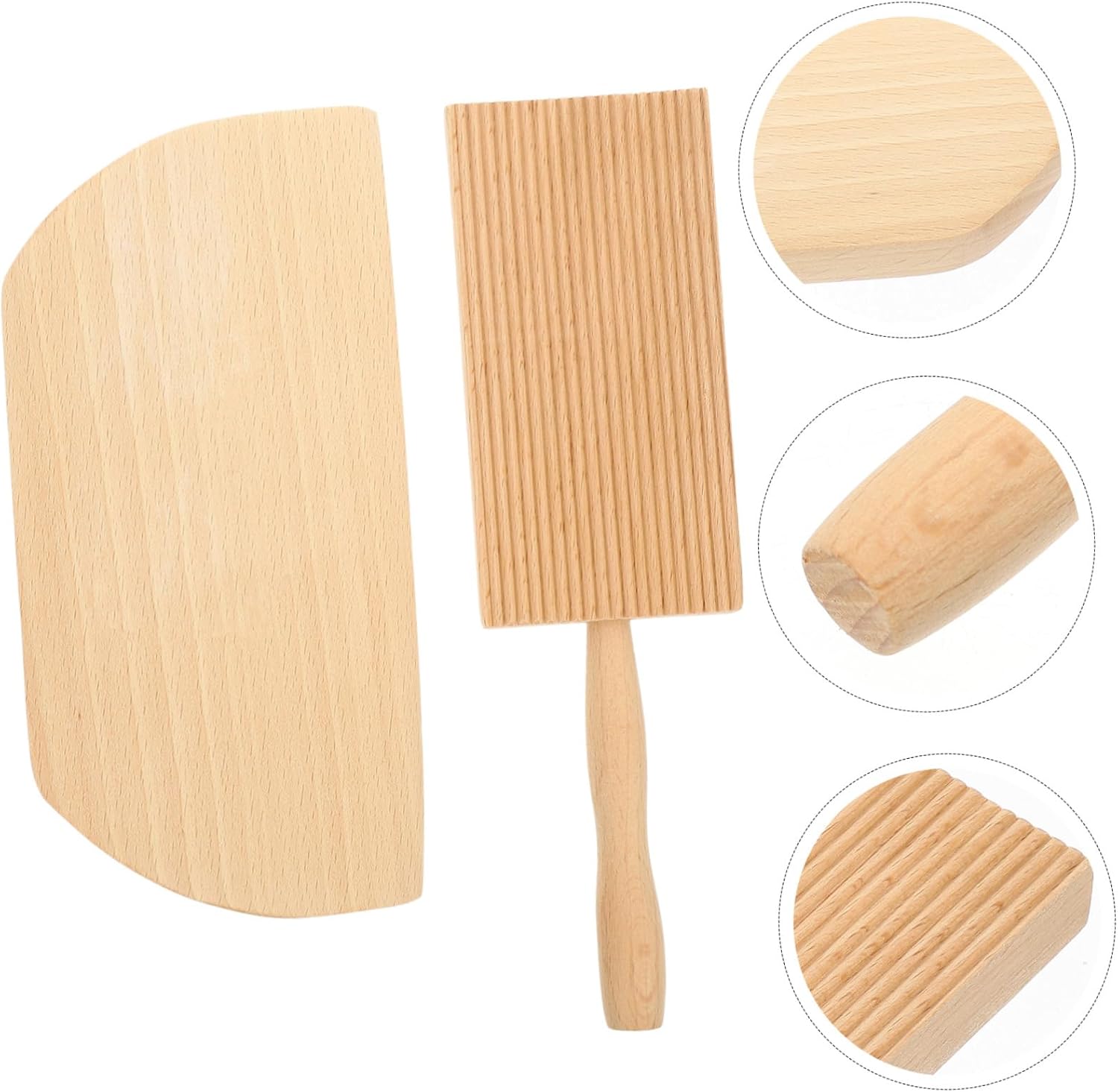 OUNONA 2pcs Wooden Pasta Maker Gnocchi Board Set Strip Design Pasta Tool Easy to Clean for Home Professional Cooking