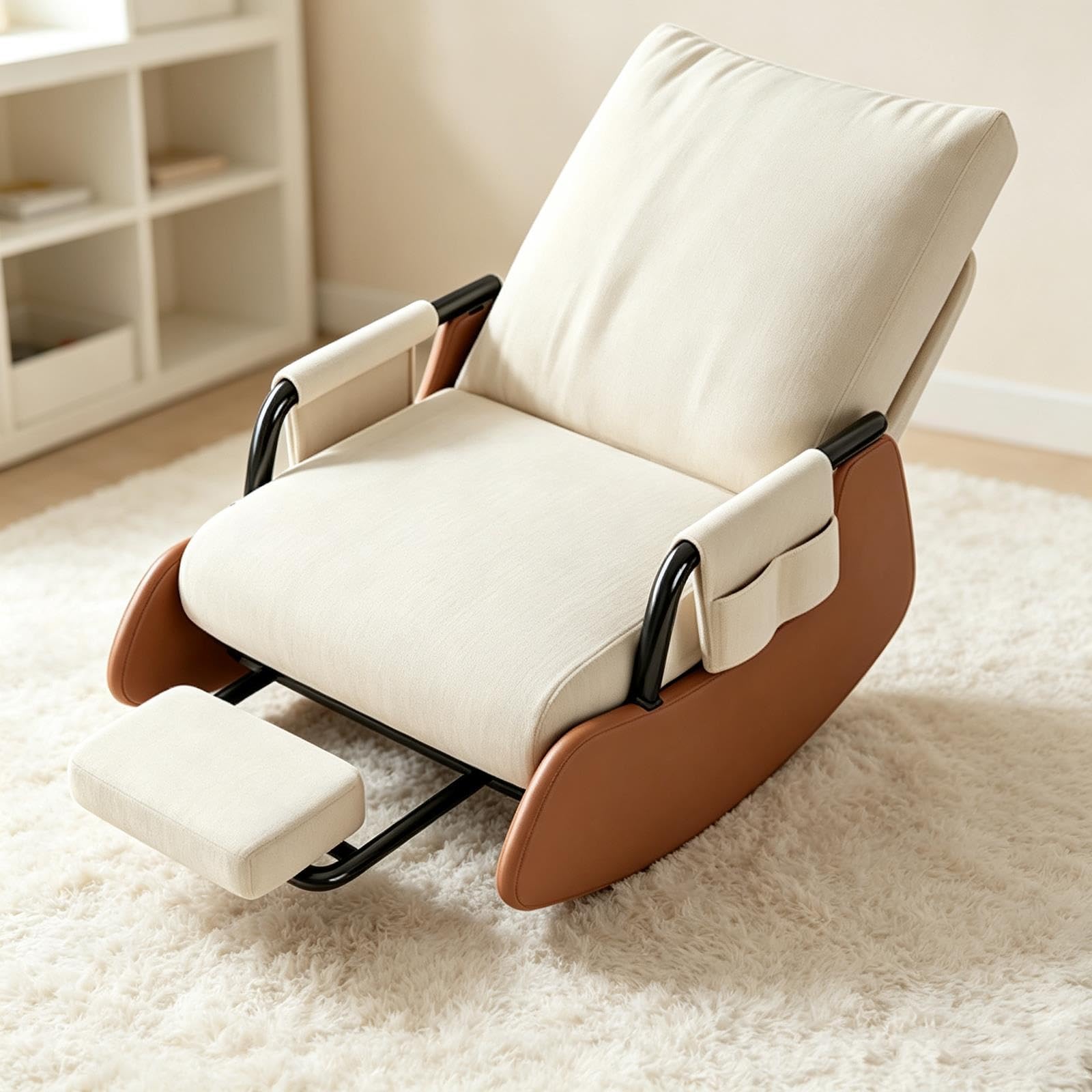 Fauteuil à bascule inclinable avec repose-pieds rétractable for étude