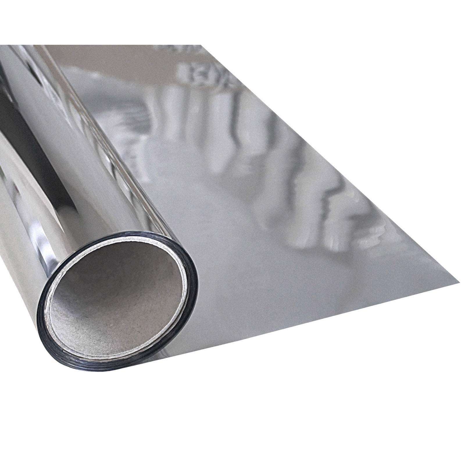 DecoMeister Pellicola Specchio per Vetri Finestre 100x300cm - Pellicola Privacy Unidirezionale Autoadesiva, Oscurante Anti UV e Calore - Carta Adesiva Effetto Specchio Argento - Montaggio Esterno