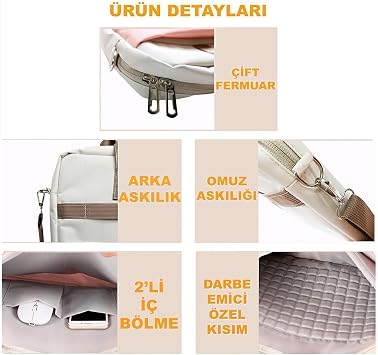 Microcase Apple iPad Pro 13 2025 için Macbook Çantası+Türkçe Klavye+Mouse+Tablet Standı Beyaz AL5165