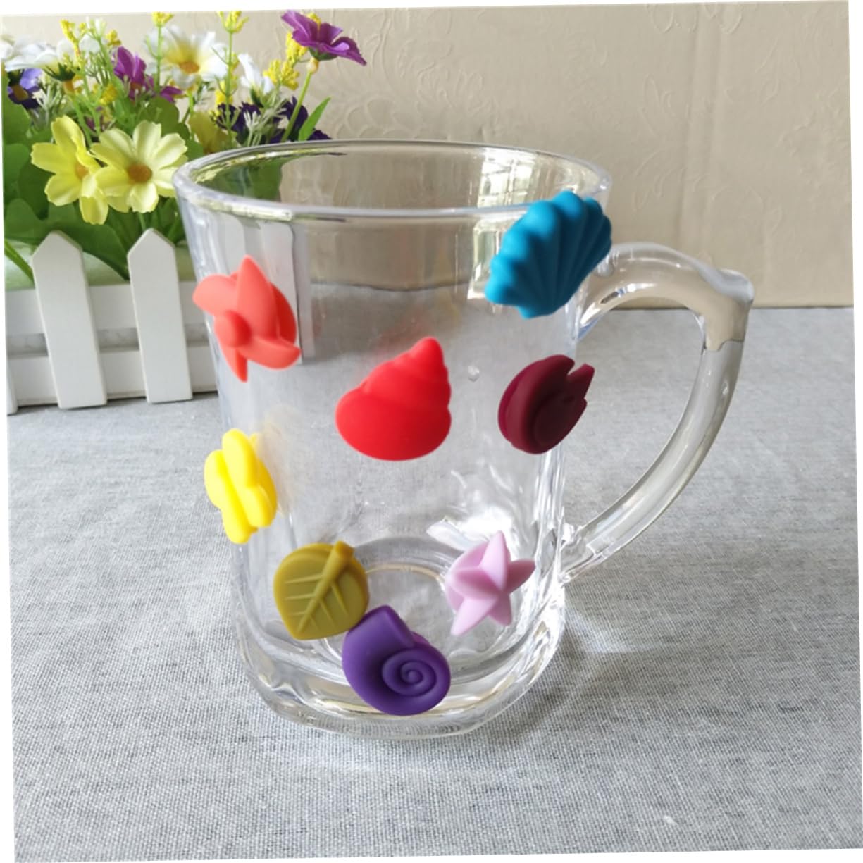 Amosfun 72 Pz riconoscitore di anelli di fascino del vino ciondoli identificativi del vino segnaposto bicchieri Segnaposti per bicchieri etichetta in silicone per tazza per la festa
