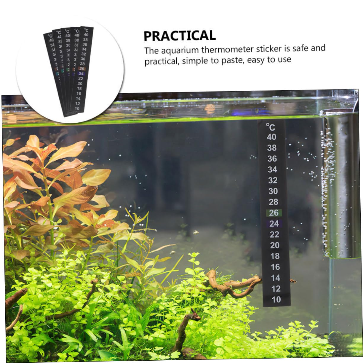 12 Piezas Pegatinas De Temperatura para Acuario 10℃ 40℃/50℉ 104℉ Fácil De Aplicar