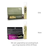 Vista 72 de MinaiBrow Polvo de tinte natural para cejas marrón medio Kit de tinte instantáneo a prueba de manchas con cepillo en ángulo dúo