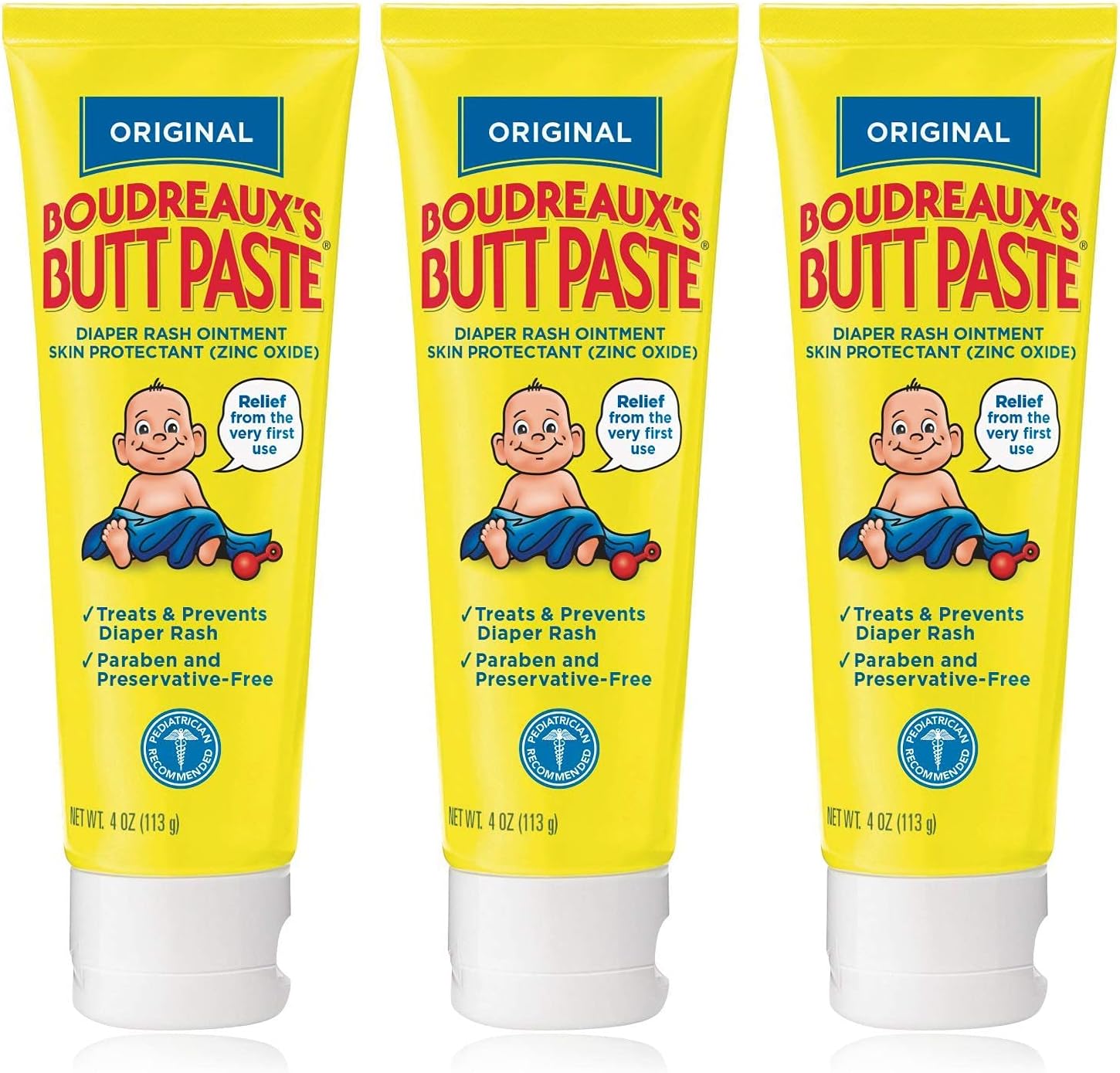 Boudreaux's Boudreaux's Butt Paste, Diaper Rash Ointment, Tube 4 oz (Quantity of 3)