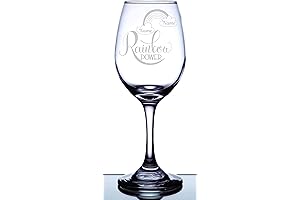 Engraved Personalized Rainbow Swirl Crystal Power Wine Glass