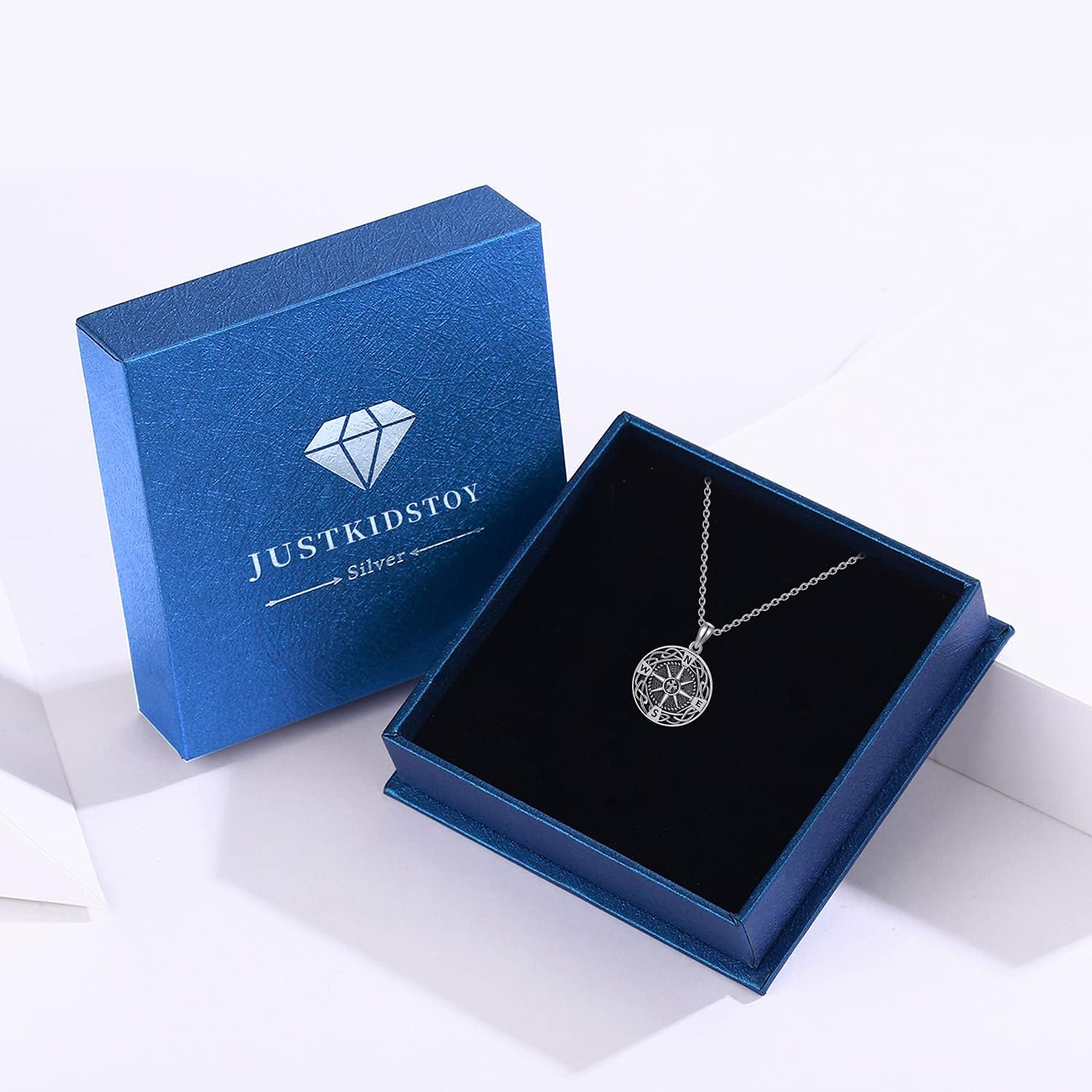 Compass Necklace Sterling Silver Celtic Knot Travel Pendant Necklace Inspirational Graduation Jewelry Gifts for Women Men