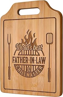 AceThrills Father in Law Gifts for Father In Law Birthday Gift - Engraved Cutting Board 12.3"L × 8.7"W × 0.4"Th