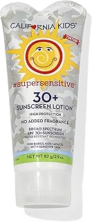 California Kids Sunscreen SPF 30 + | Super Sensitive (Unscented) | Kids Mineral Sunscreen | Face + Body | Titanium Dioxide | Travel Size | 82g / 2.9oz