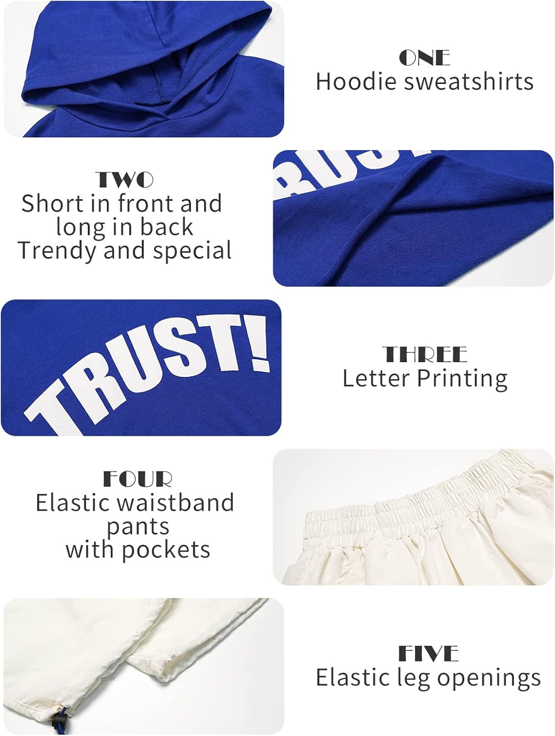 Girls' Hip Hop Costume 2 Piece Dance Outfits, Kids' Cropped Hoodie Joggers Pants Clothes Set - Image 4