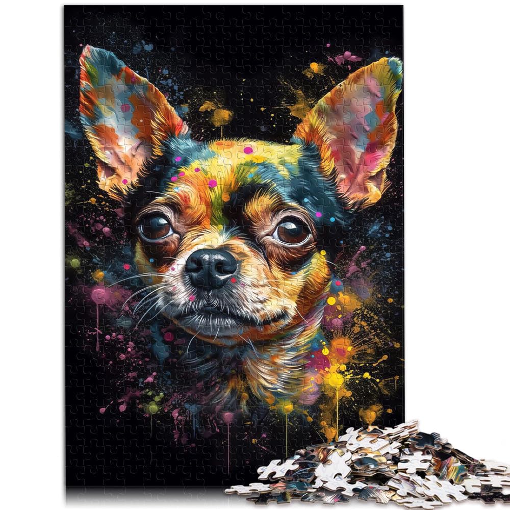 1000 Piece Jigsaw Puzzles for Adults Jigsaw Chihuahua painting Challenging Difficult Puzzle Best Gift 19.7 in x29.5 in for teenager Age 14 Up โ image 1