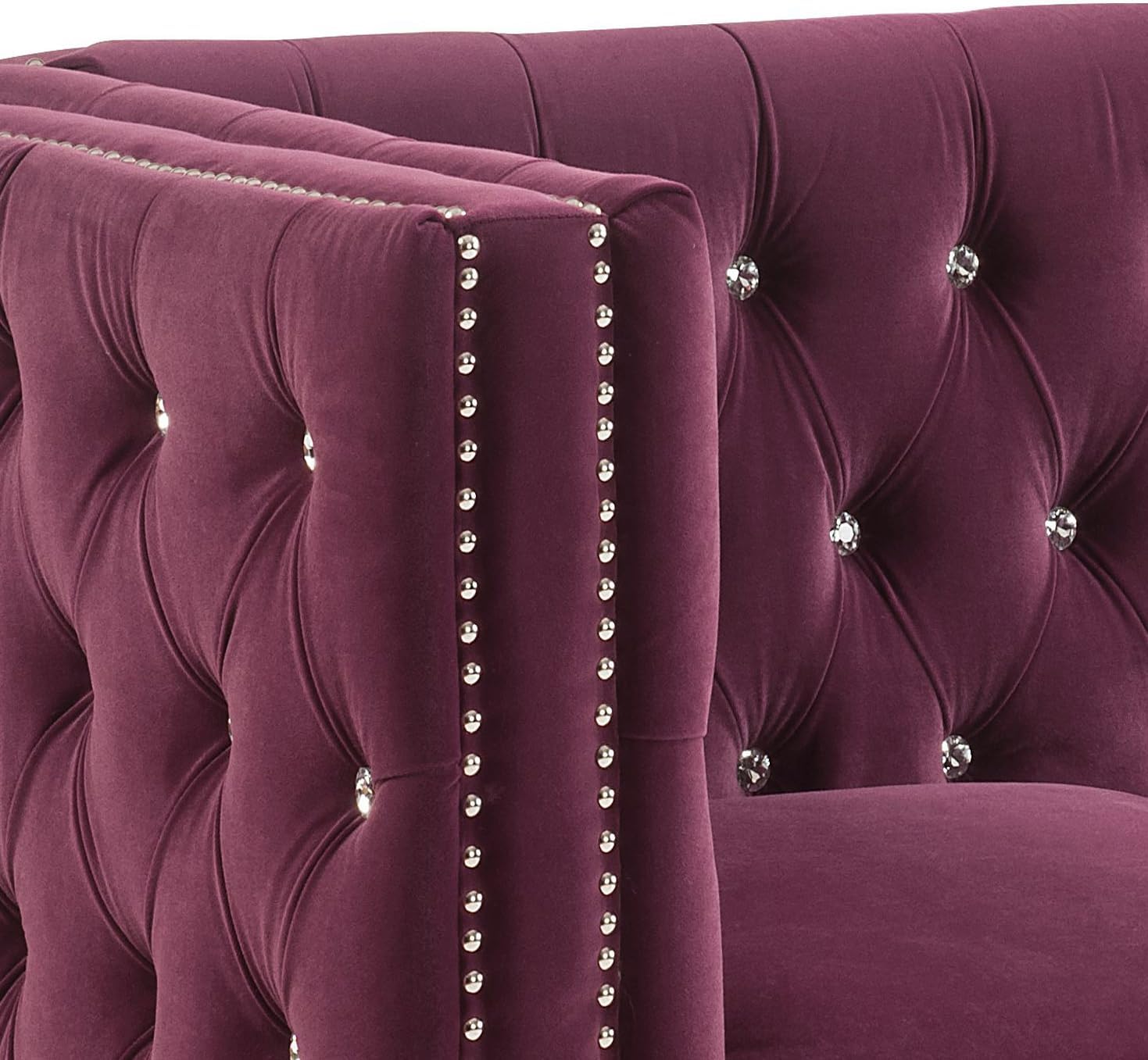 Comfortable Loveseat with Decorative Nailhead Edging