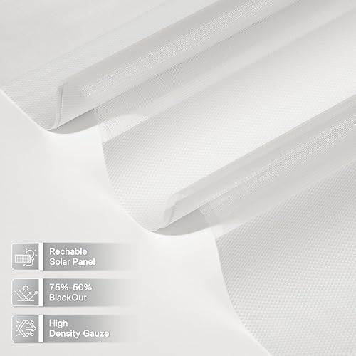 Miniatura 4 de DONGFXK Persianas motorizadas de cebra con control remoto, persianas de filtro de luz alimentadas por energía solar, persianas de doble capa para