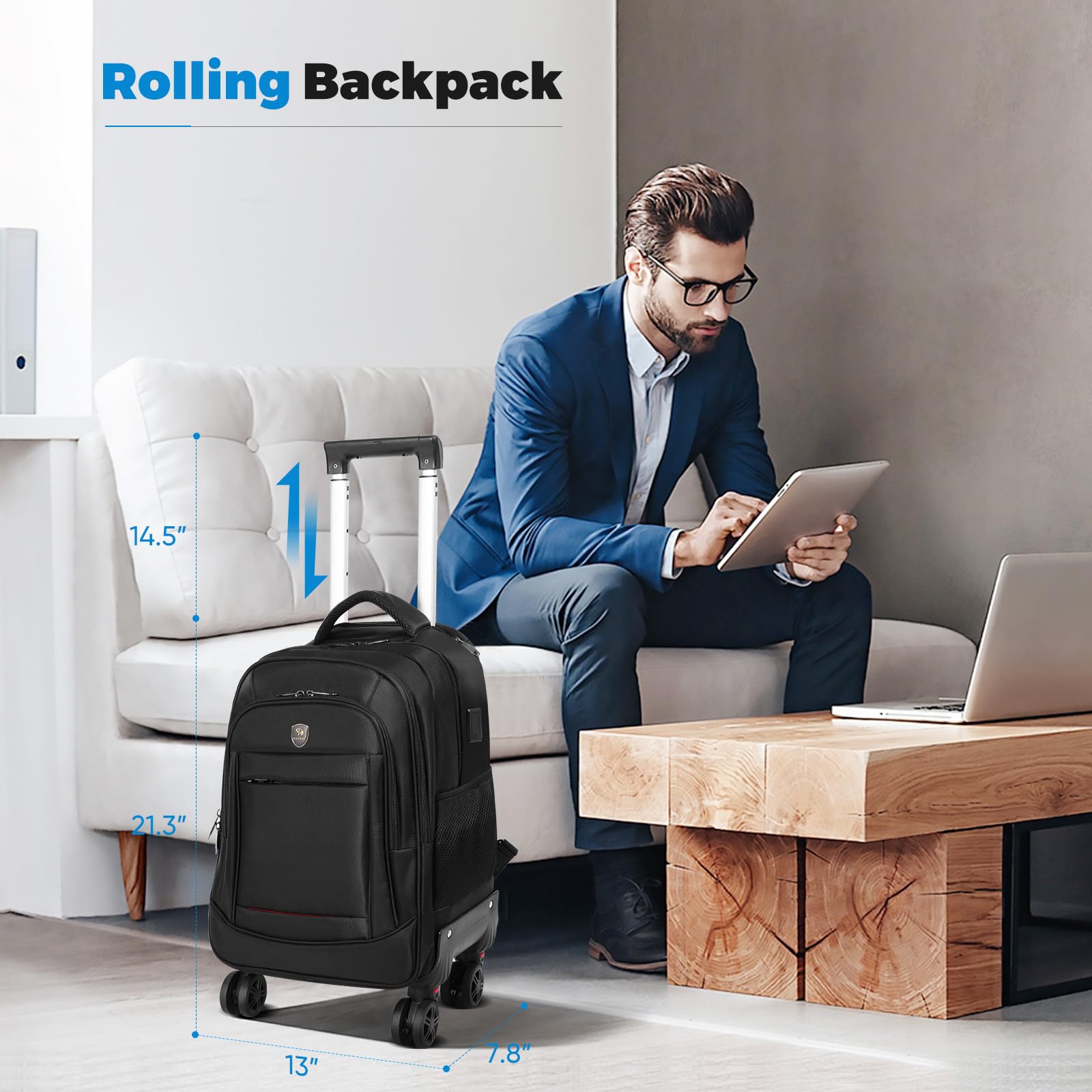 Backpack Rotante 360° Resistantibile - Valigia per Viaggio - Dettaglio