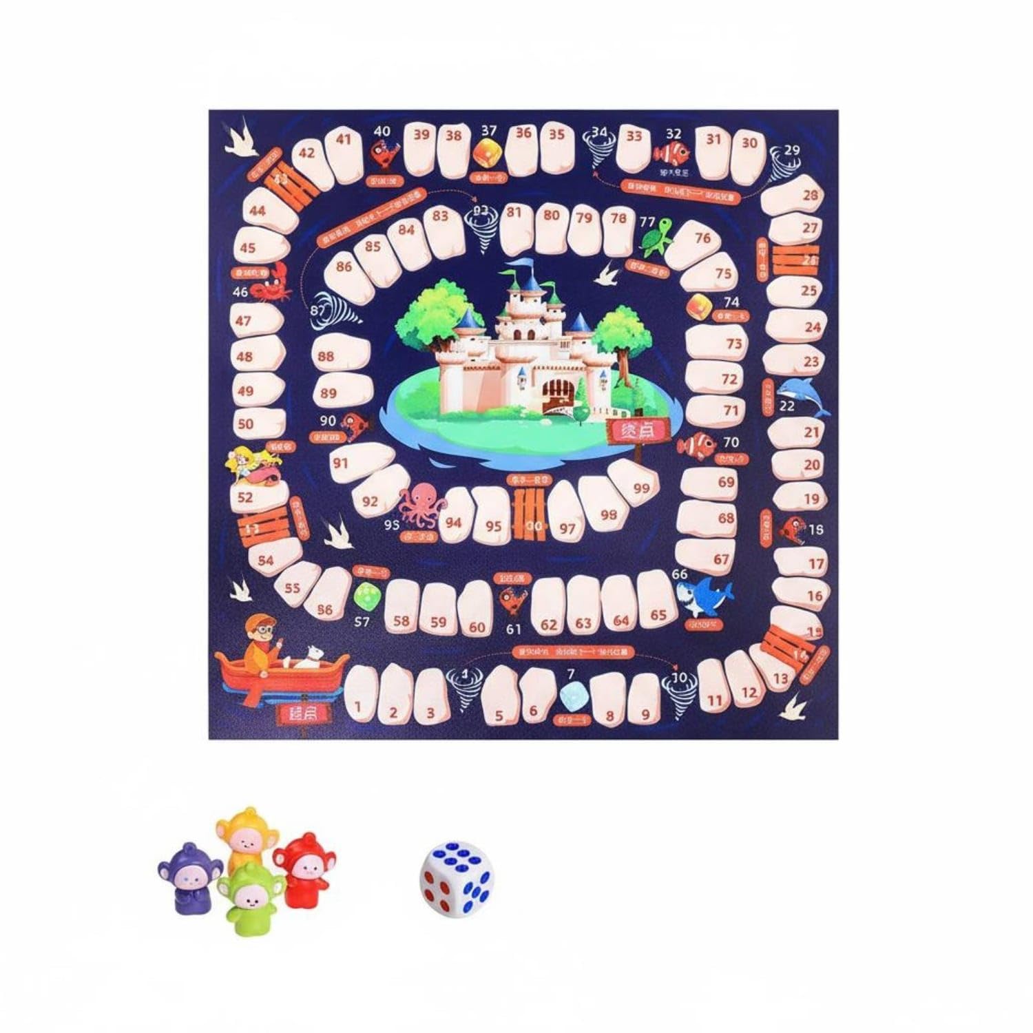 Family Fun Adventure Board Game Multiplayer Treasure Search Game Foldable Portable Chess Board Easy to Clean for Party, Travel, 35CM, Adventure Baby-image-16
