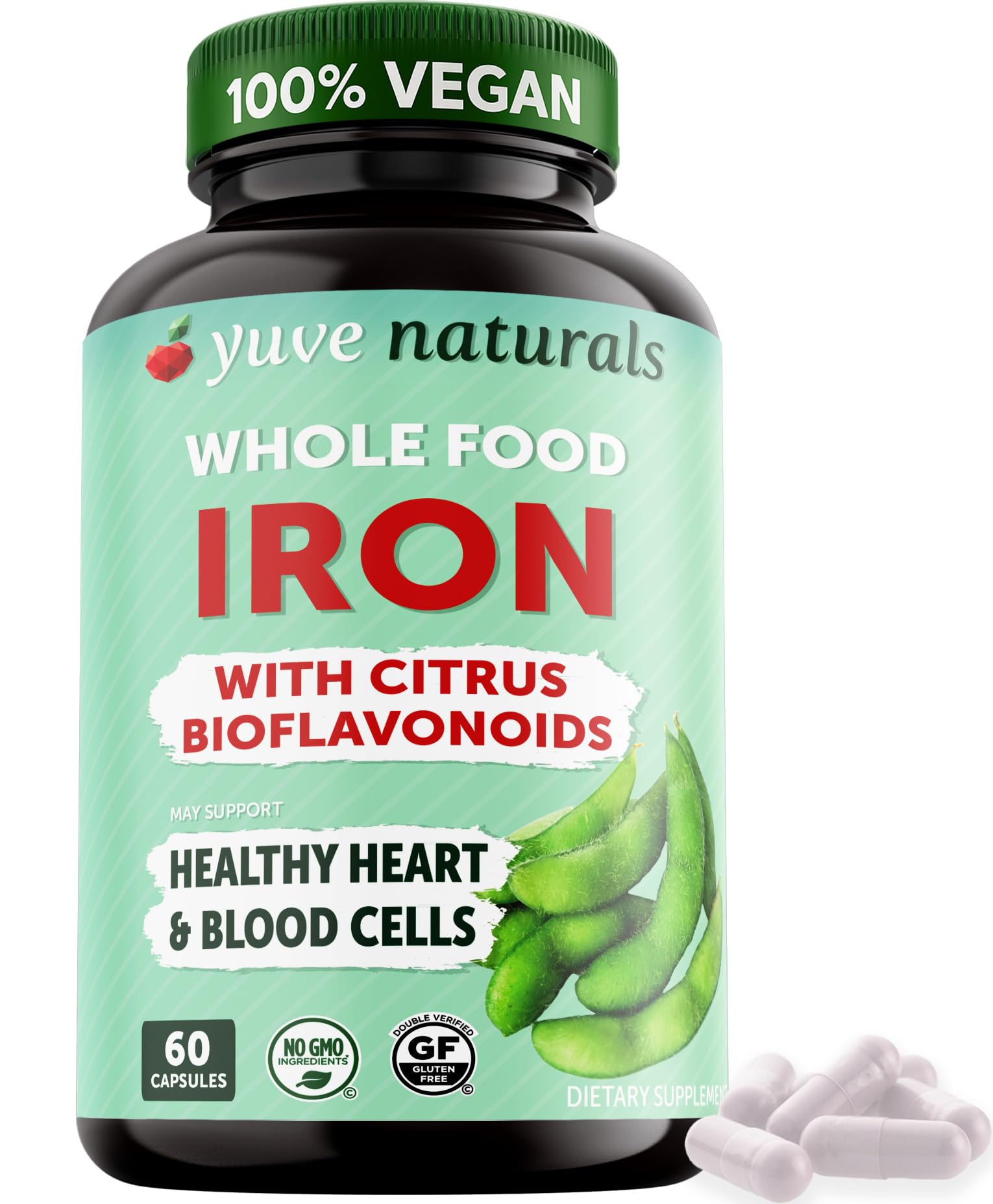 Amazon.com: Yuve 100% Vegan Whole Food Chelated Iron Supplement