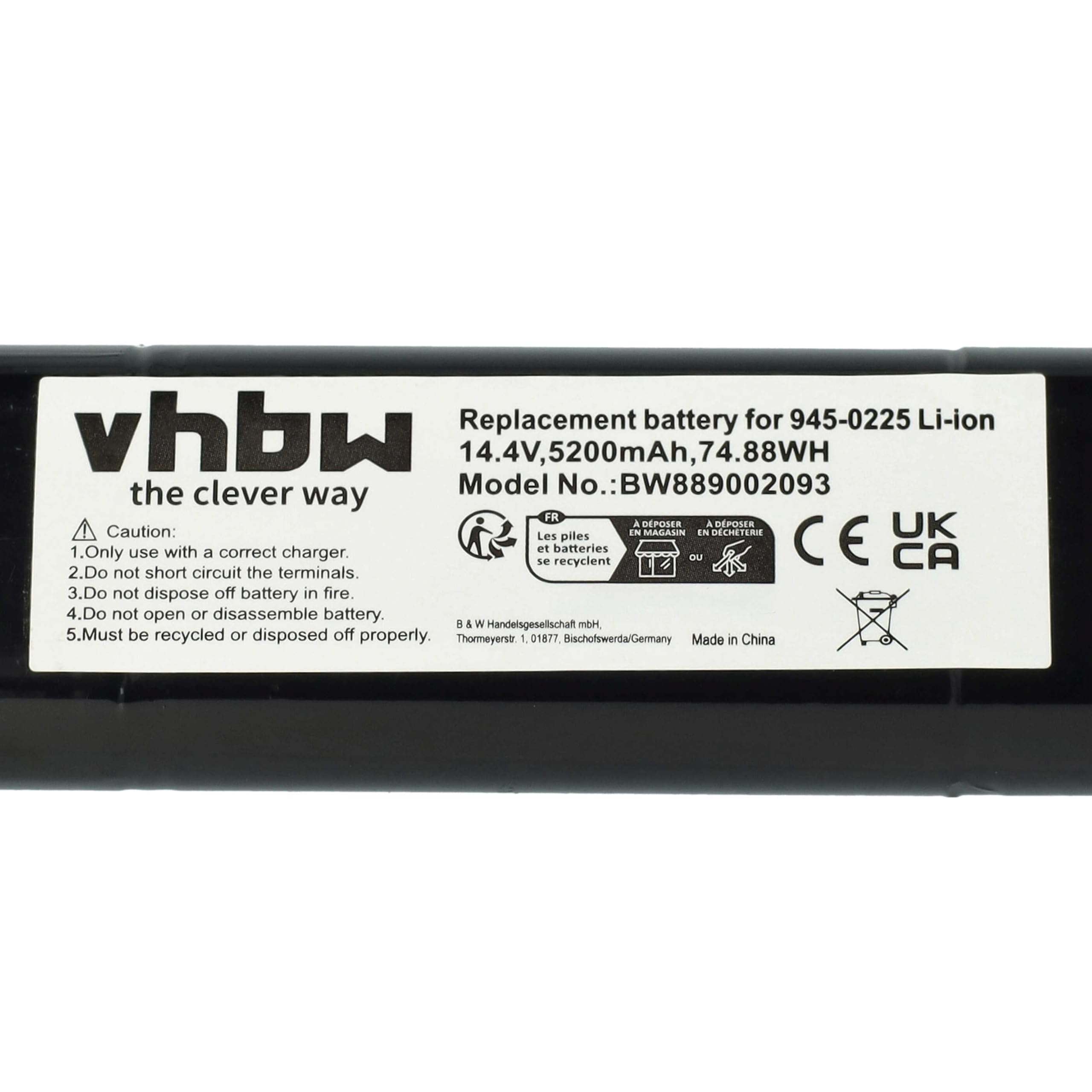 vhbw Bateria kompatybilna z Neato Botvac D5+, D6, D303, D502, Connected, D3+, D4, D503, D301, D5, D3, D7 Robot AGD (5200mAh, 14,4V, Li-ION)