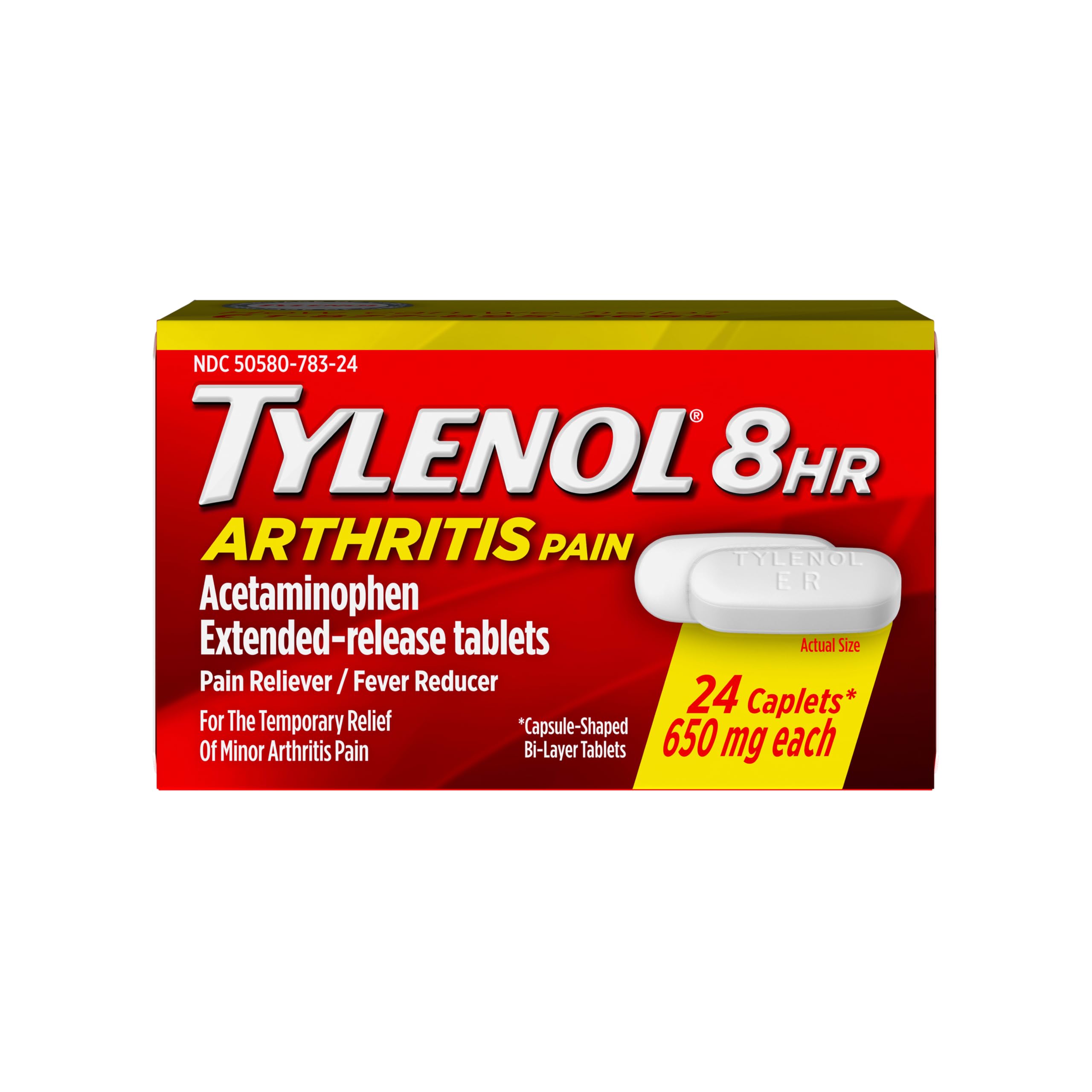 Tylenol 8-Hour Arthritis Pain Relief Tablets, 650 mg Acetaminophen, 24 ct