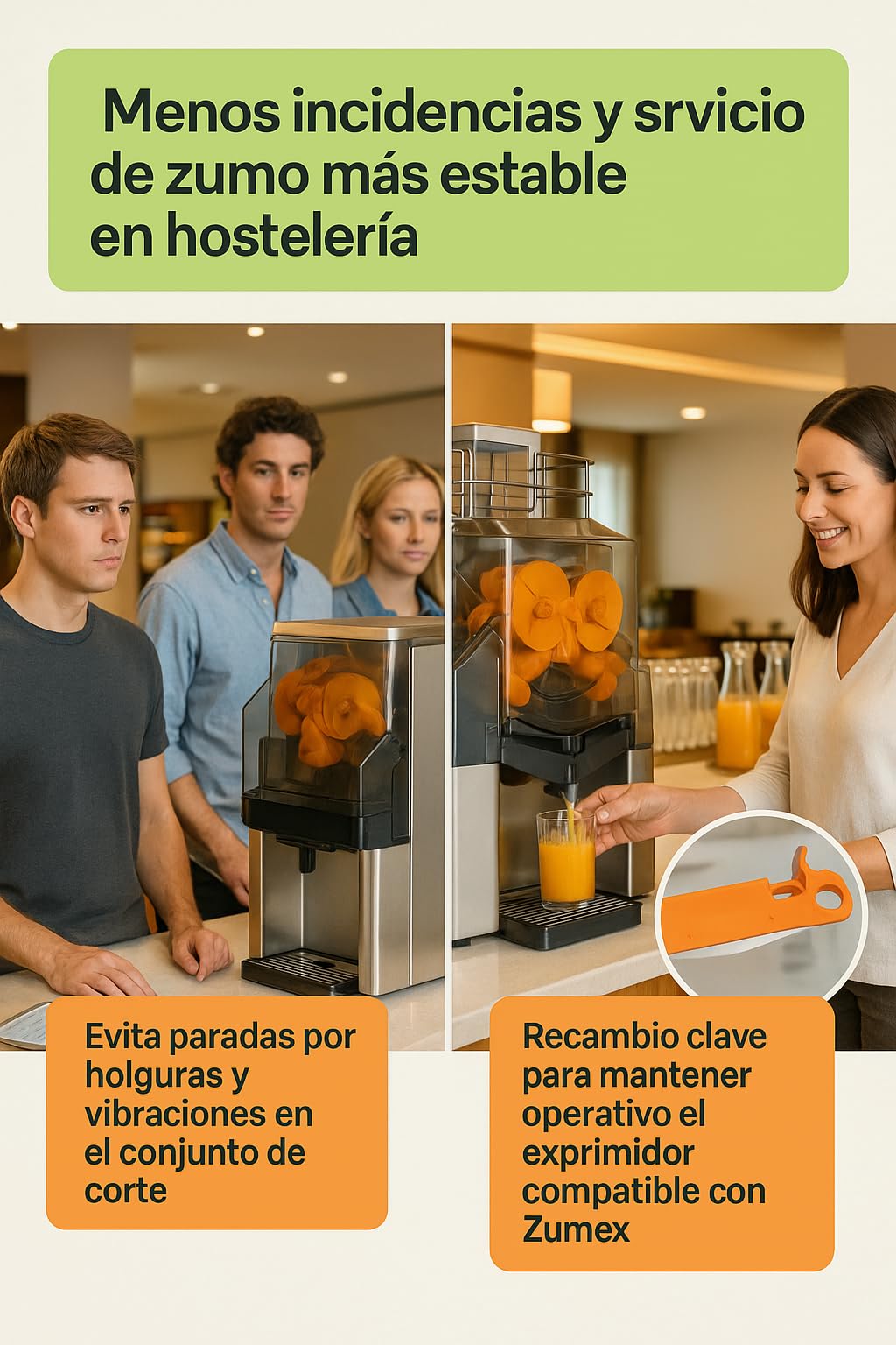 Portacuchillas ASP STD V2.1 S3300130 Recambio Exprimidor Industrial Compatible con Zumex 100 200 Essential Versatile Speed Soporte Cuchilla Serie Desde 207530 Zumo Profesional