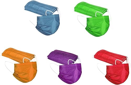 Jtckarpu 50 máscaras desechables para mujer, de mezclilla, para el cuidado de la piel, para adultos, protección facial de 3 capas, diseño lindo