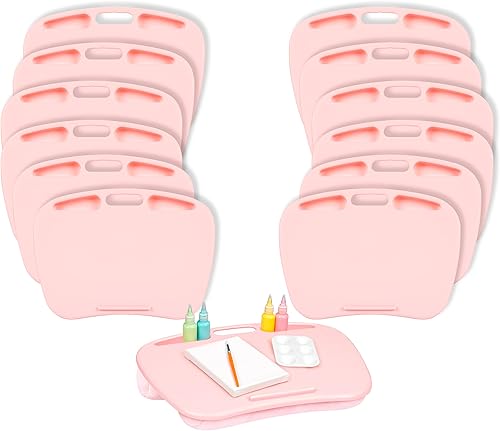LAPGEAR MyDesk - Escritorio de regazo con repisa para dispositivo y soporte para teléfono, cuarzo rosa, se adapta a portátiles de hasta 15.6