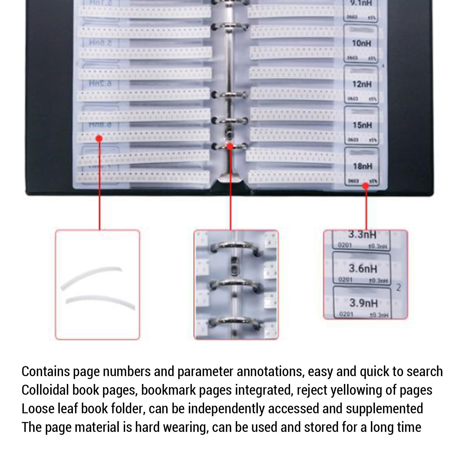 LICAEVEY 0603 Libro de Muestra de Inductor, 64 Valores 50pcs Cada, Kit de Surtido de Inductor SMD de Multicapa para Experimentos de Reparación de Circuitos de Compra de Circuito