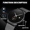 LIGE Mens Watch Waterproof Wrist Gents Black Vintage Watches for Men 3ATM Water-Resistant Quartz with Date Stainless Steel Business Casual Retro Minimalist Analog Thin Wristwatch