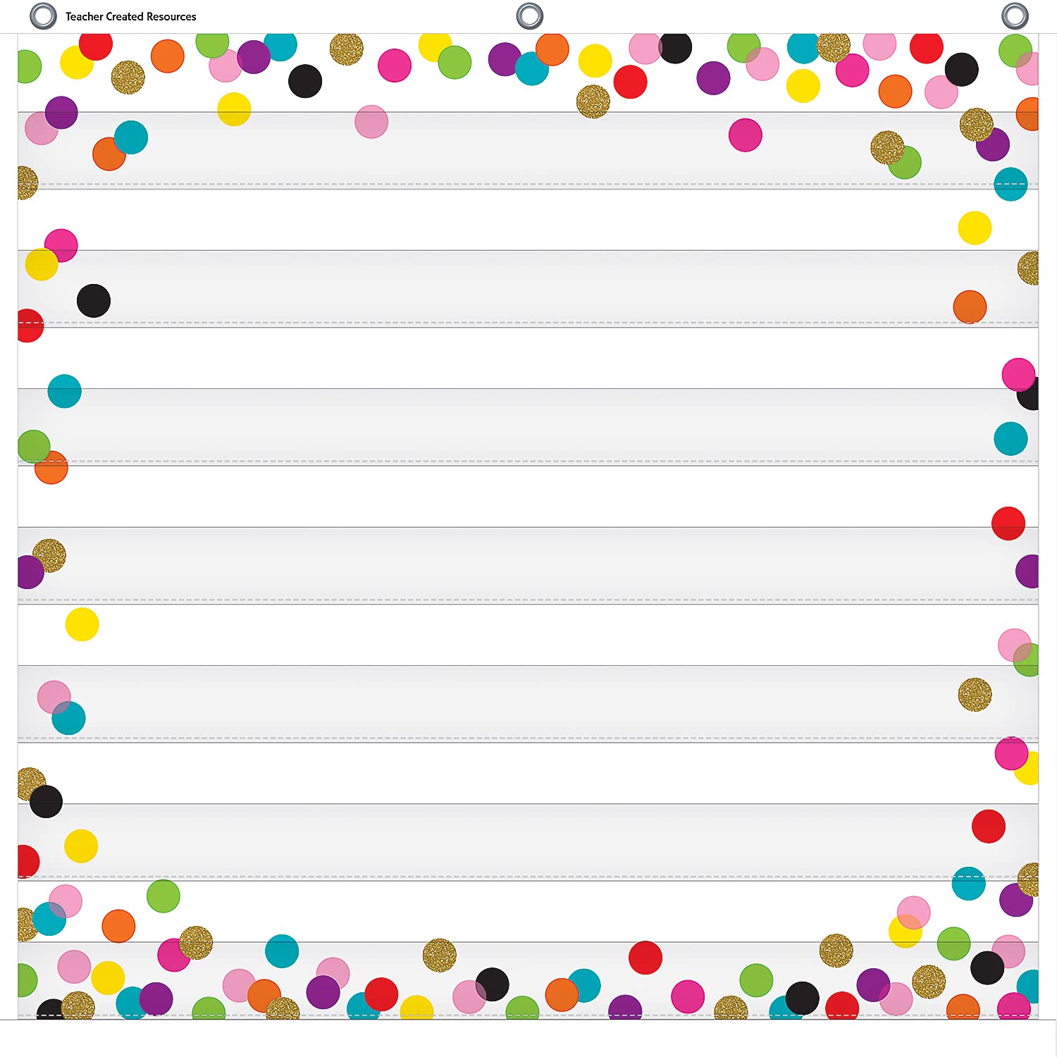 Photo 1 of Teacher Created Resources Confetti 7 Pocket Chart (28" x 28") (TCR20327) Confetti Pocket Chart