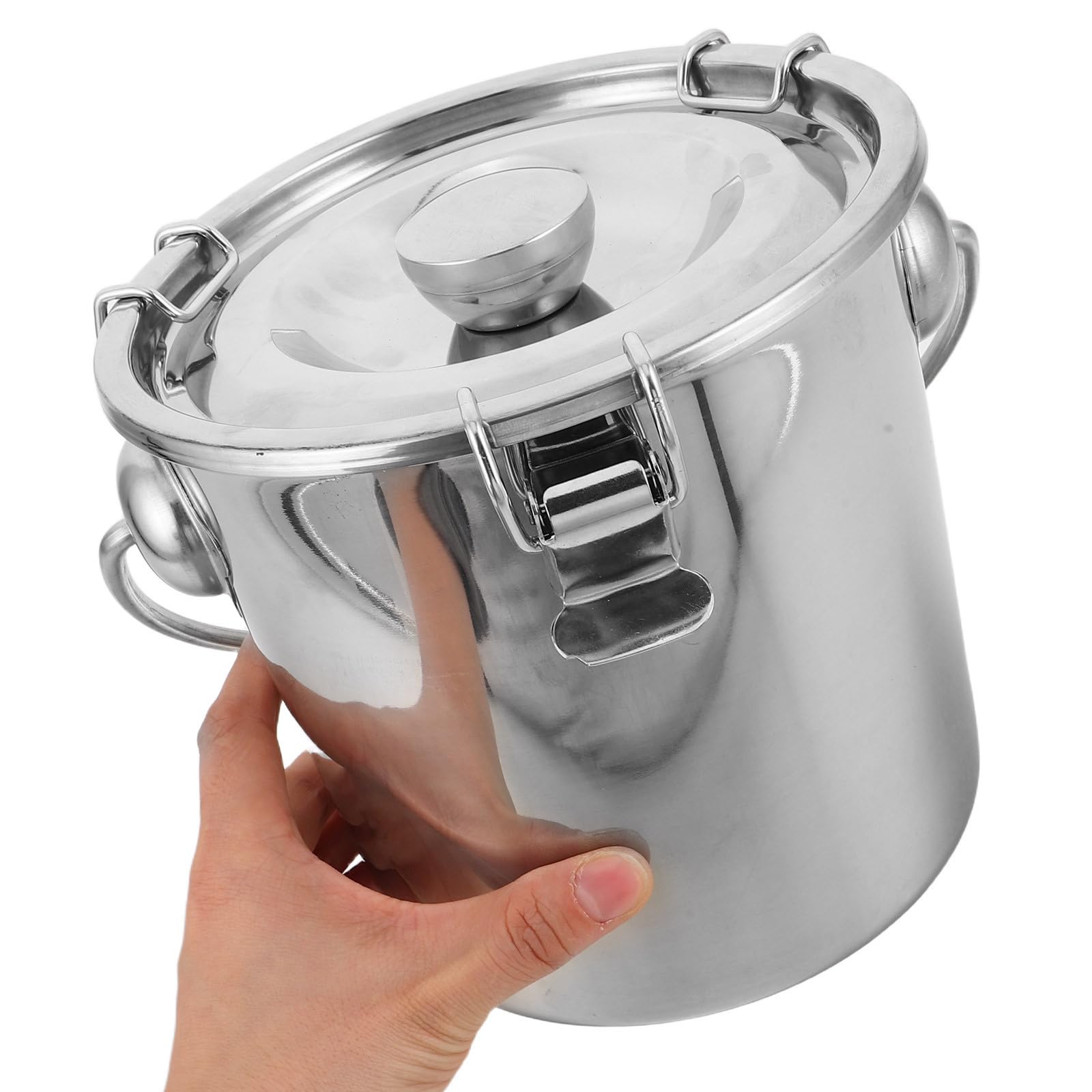 Ciieeo Edelstahl Milcheimer 3l mit Deckel und Griff für Küche und Picknick
