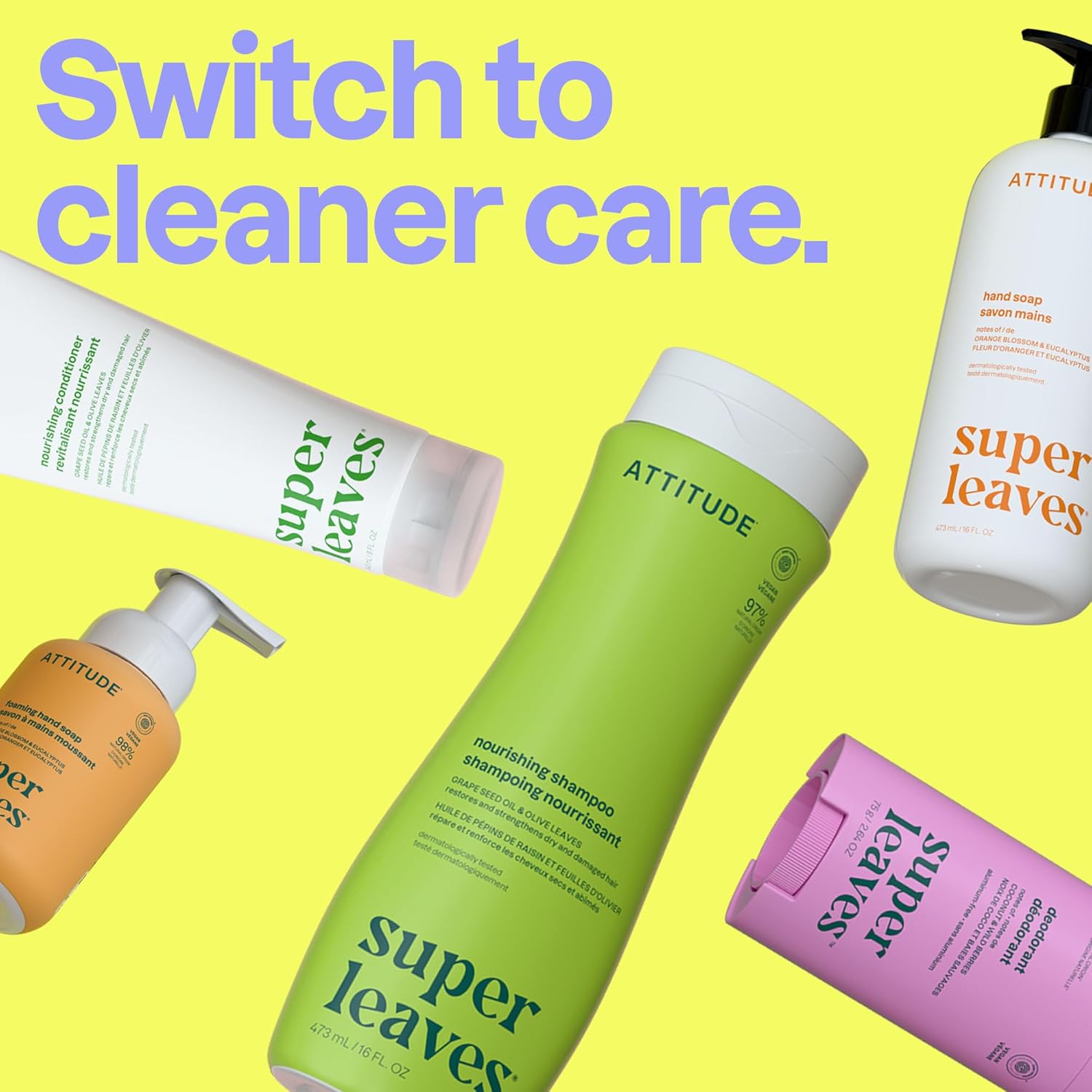 ATTITUDE Body Wash, EWG Verified Shower Gel, Dermatologically Tested, Plant and Mineral-Based, Vegan Personal Care Products, Extra Gentle, Unscented, 16 Fl Oz - Image 6