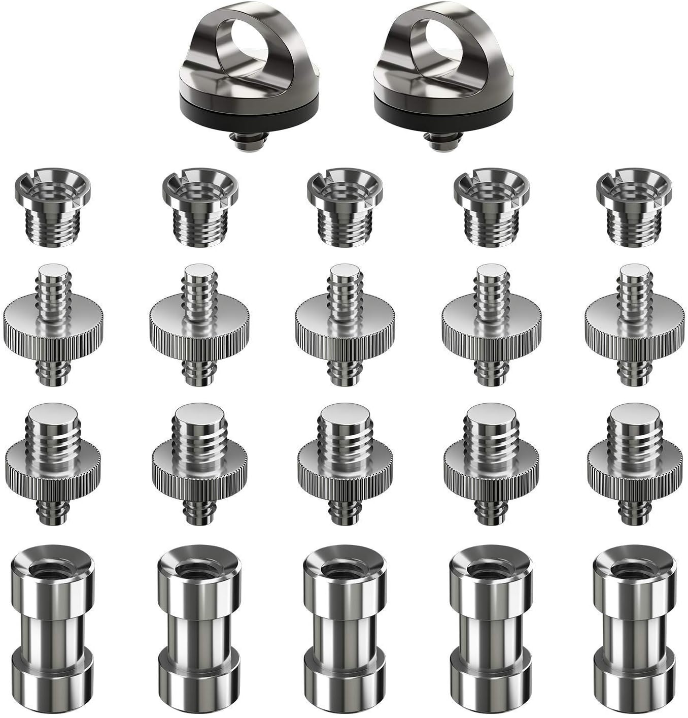Muscccm Camera Screws, 22 Pcs Converter Threaded Screws Adapter Mount Set Camera/Tripod/Monopod/Light Stand/Quick Release Neck Strap