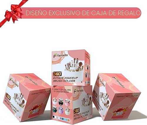 Miniatura 4 de fanado Organizador de brochas de maquillaje giratorio de 360, organizador de maquillaje, organización de maquillaje y almacenamiento de cuidado de
