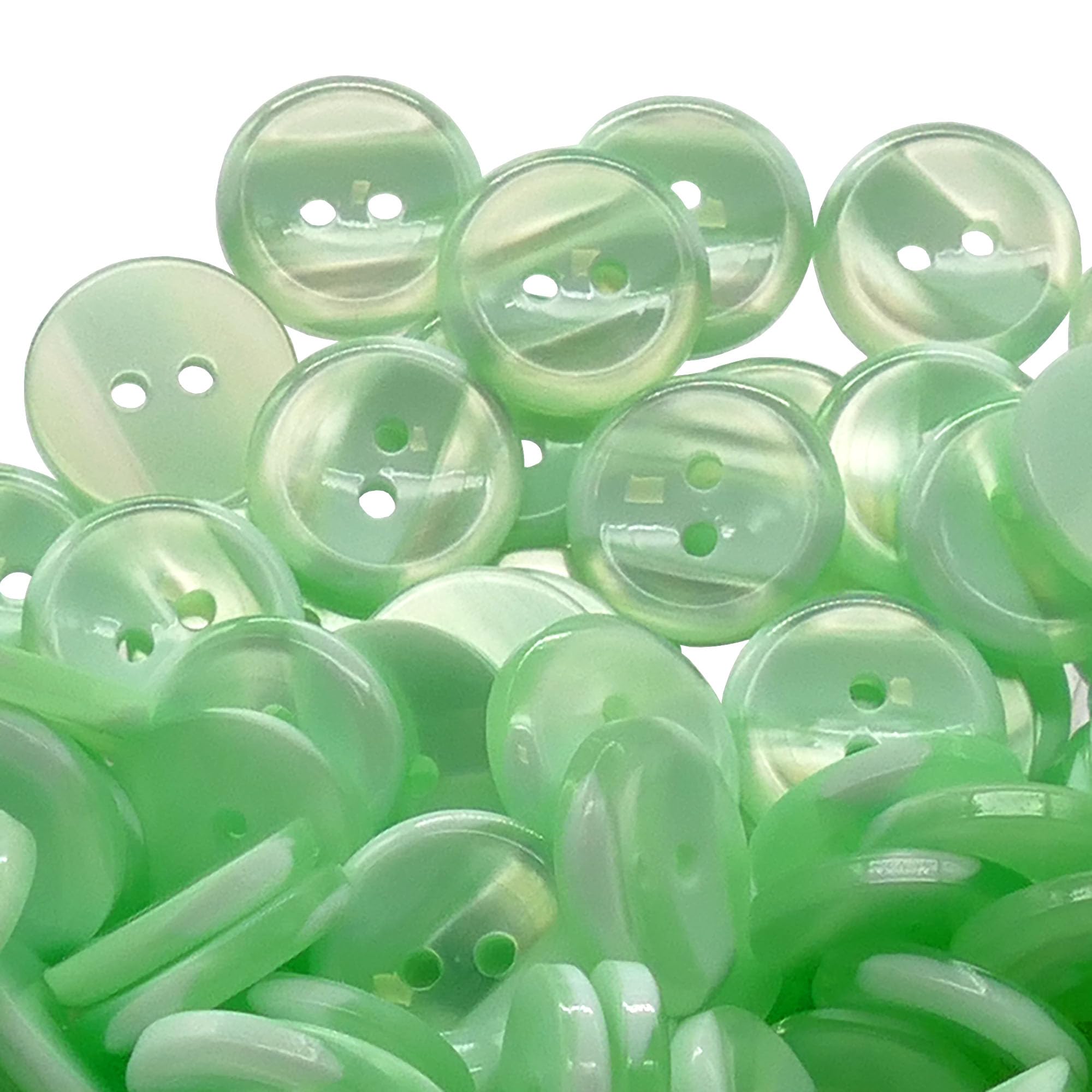 Shadow Stripe 2-Hole Variegated Polyester Buttons, Mint 13mm (20L) Pack of 10, Sewing and Craft Buttons for Clothing Knitting