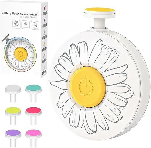 Miniatura 11 de Cortador de uñas eléctrico para bebé, lima de uñas para bebé, con 6 cabezales de molienda, kit de cuidado de uñas seguro y silencioso para recién
