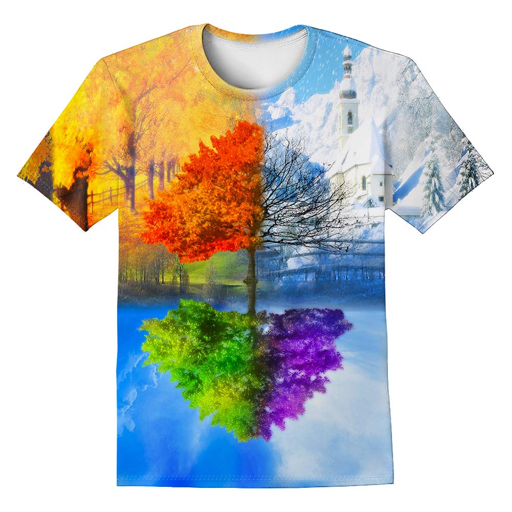 LAIDIPASBoys Girls 3D Graphic Shirts Cool Crewneck T-Shirt Unisex Short Sleeve Top Tees 6-16 Years