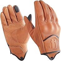 Vista 6 de Harssidanzar Guantes de cuero de motocicleta para hombre pantalla táctil GM028