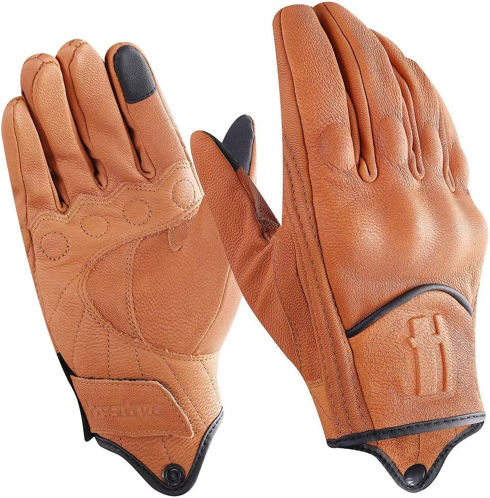 Leather Motorcycle Gloves for Men Touchscreen GM028