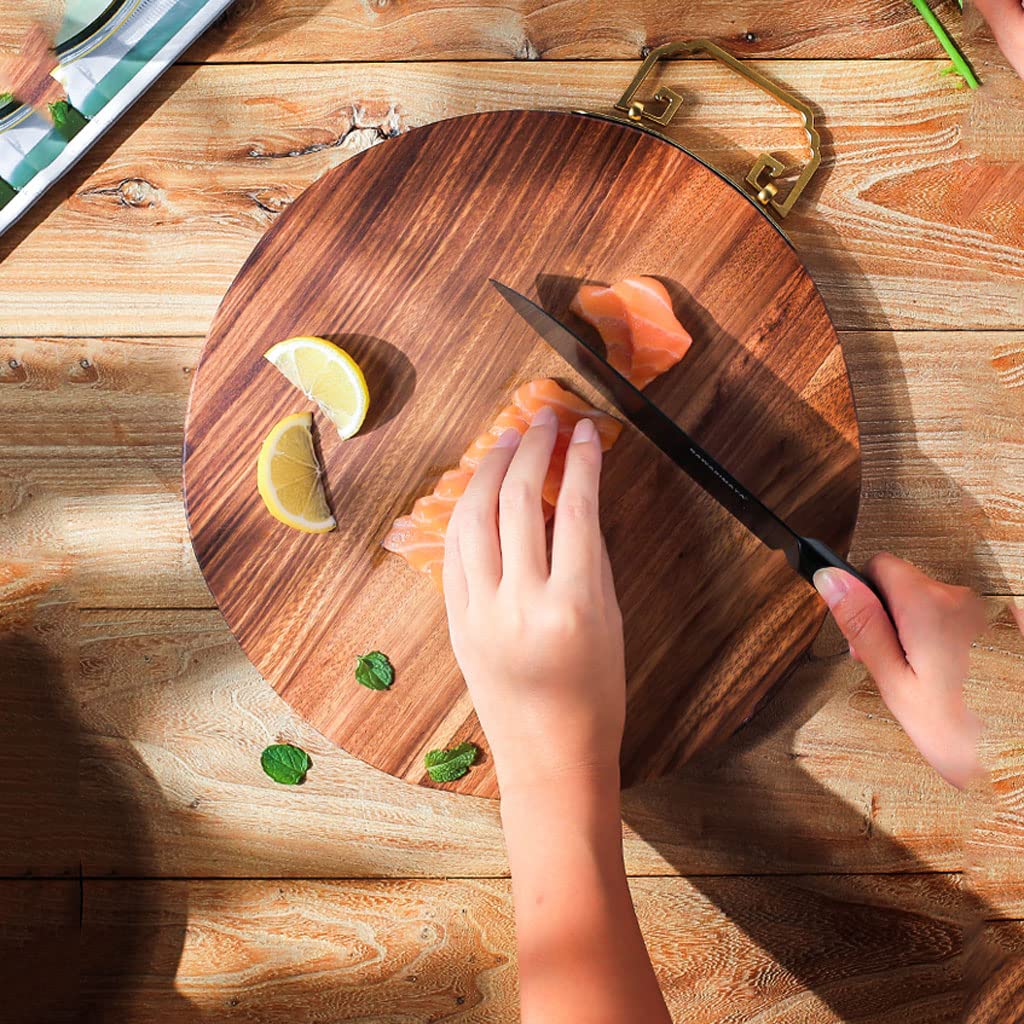 Tagliere da cucina bifacciale in acciaio inox, tagliere in legno