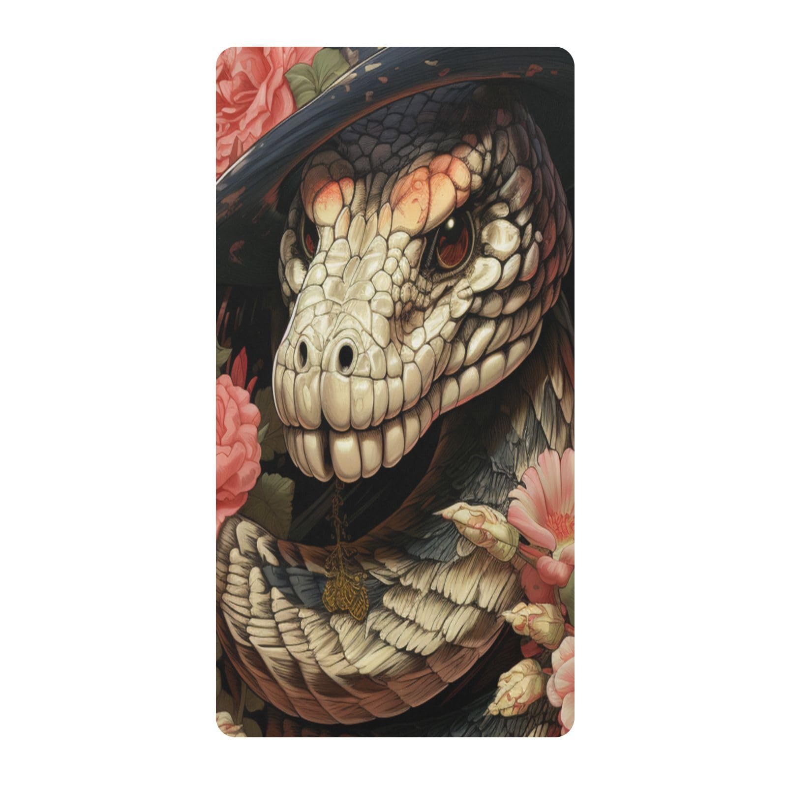 CráNeo Serpiente Rosa Sábana de Cuna para Niños Pequeños,Sábanas de Algodón Suave para Bebés Aptas para Colchón Corralito