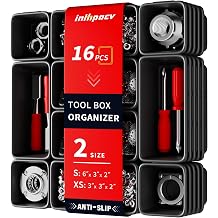 16 PCS Small Parts Tool Box Organizer Trays, tool box trays organizer for Toolbox Organization, Parts Trays and Screw Organizer Box for Tool Chest, Garage Drawers and Workbench
