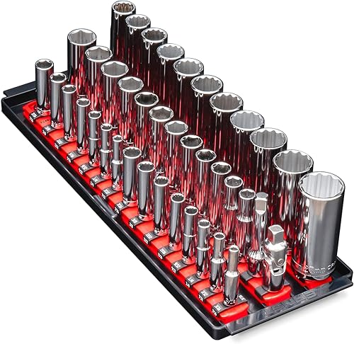 Bandeja organizadora con 3 rieles para llaves de vaso, de la marca Ernst Manufacturing