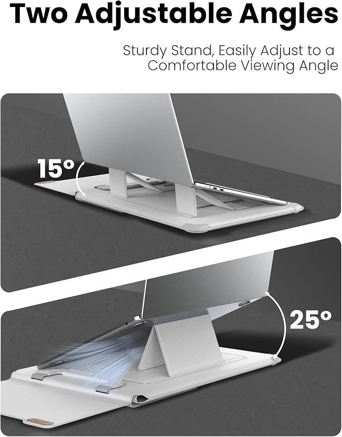Funda para portátil Nillkin 13-16 pulgadas, gris, cuero sintético miniatura 6
