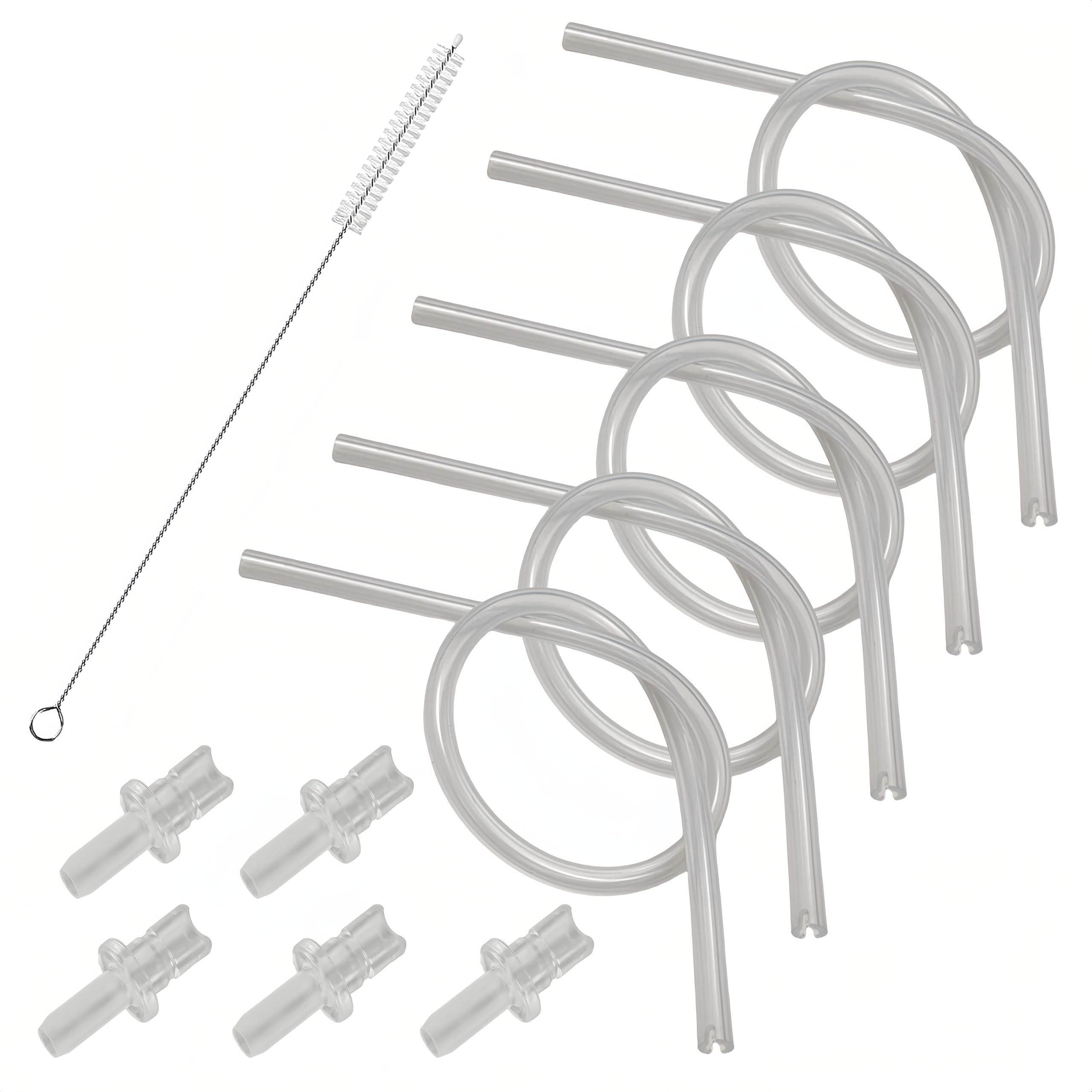 Milk Tubes Hoses, 36cm (14.2in) for Jura coffee machines - with 3x milk hoses and 6x HP3 Milk Hose Connectors Equipped with cleaning brush