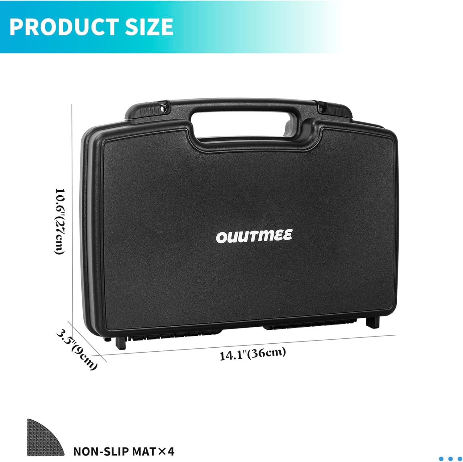 14.1" x 10.6" x 3.5"Customizable Foam Hard-Shell Portable Case with Pre-cut Foam Interior, Suitable for Storing Electronics, Microphones, Cameras, and Equipment, etc.