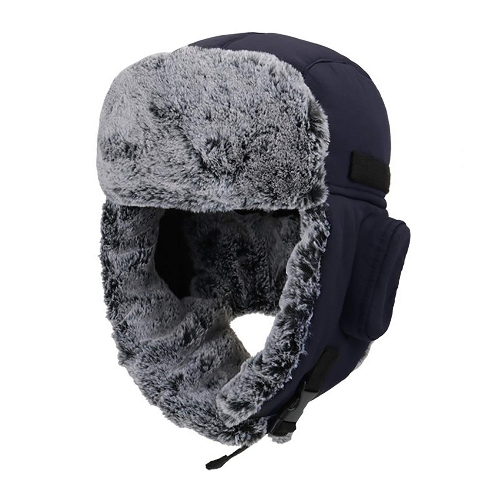 Sombreros de invierno, sombrero bombardero sombrero bombardero sombreros de piel sintética eflap ng sombrero cálido ushanka ruso tropor trampero sombrero para esquiar al aire libre
