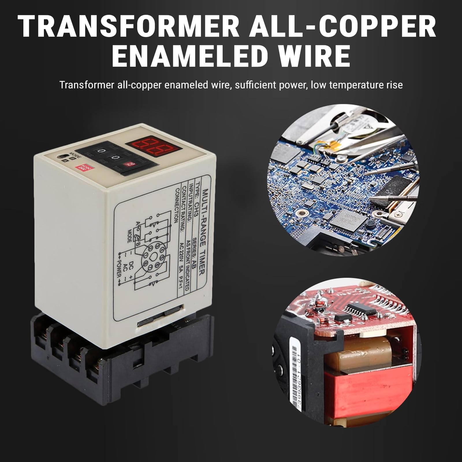 Telituny AH3-DM Dual Mode Delay Timer Relay,0.01S to 99H Adjustable LED Display AC/DC 24V Digital Time Delay Relay for Automation Control Circuits Mechatronics - Image 2